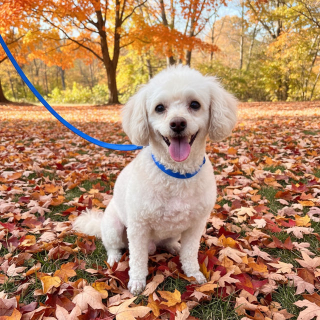 Small dog with bow after grooming